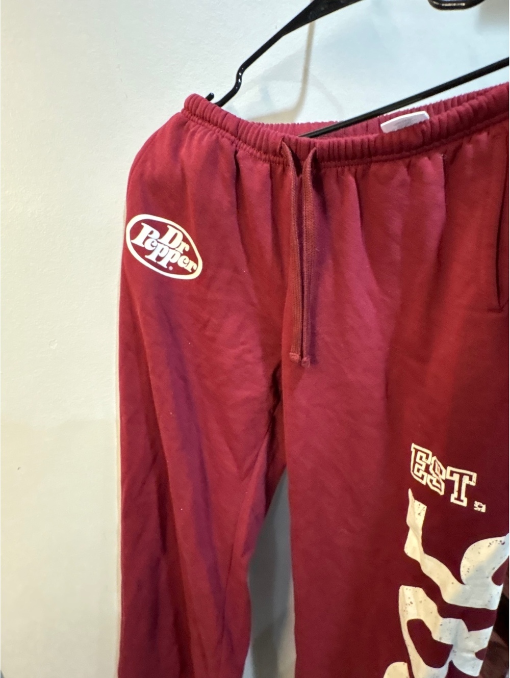 Dr Pepper burgundy jogger sweatpants
